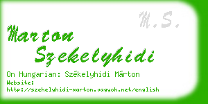 marton szekelyhidi business card